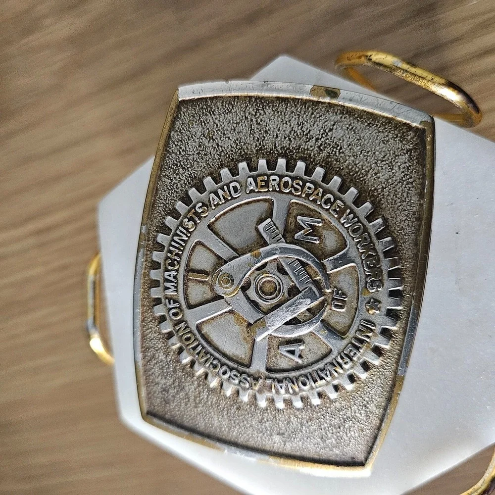 Vintage Bastian Bros Machinist And Aerospace A of‎ M Solid Brass Belt Buckle USA